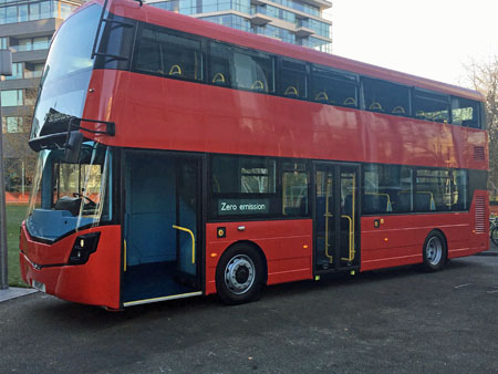 London Mayor unveils hydrogen-powered double decker bus
