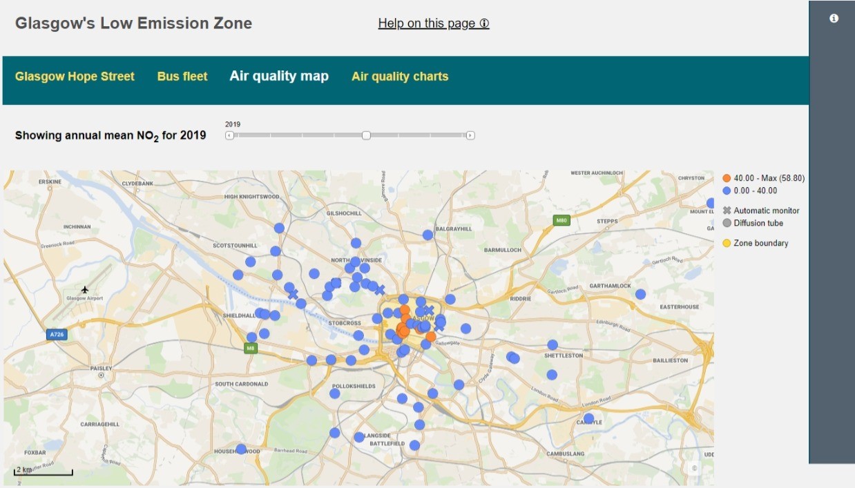 New online tool tracks air quality improvements in Glasgows Low Emission Zone