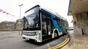 A bus, using locally produced green hydrogen, starts trials in Bridgend